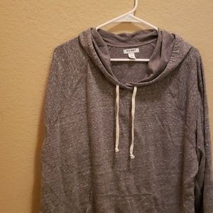 Gray hooded pullover